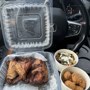 The Hideaway - Smoked fried chicken with Brussel sprouts and hush puppies $24 (instagram: @issa.cheatday) - Sports Bars Near Me - Odenton, Maryland The Hideaway - Smoked fried chicken with Brussel sprouts and hush puppies $24 (instagram: @issa.cheatday) - Sports Bars Near Me - Odenton, Maryland