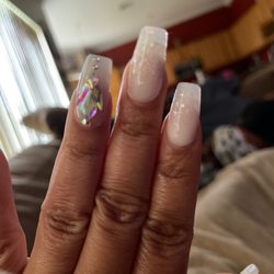 Wonderful Nails - Very basic design with super sharp jewel stones that keep snagging everything