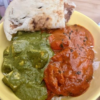 Coastal Curry & Grills - Palero Paneer, Butter Chicken, rice and naan - Indian Near Me - Galveston, Texas