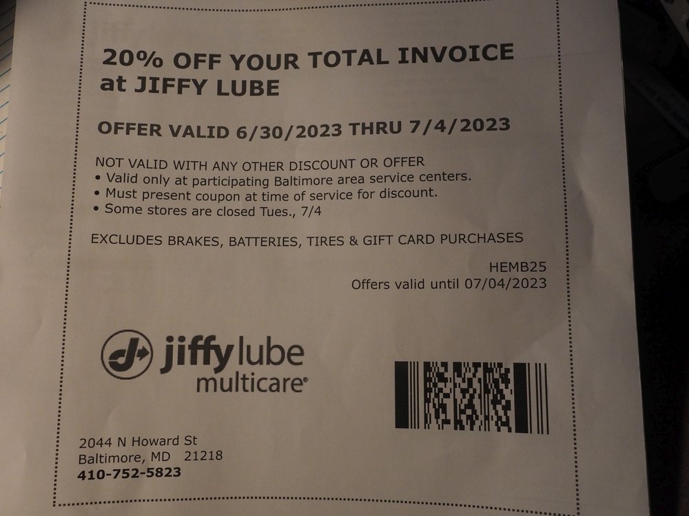 JIFFY LUBE Updated July 2024 43 Reviews 2044 N Howard St
