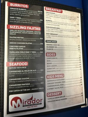 Menu photo 1 Mirador Mexican & Seafood Gilbert, AZ