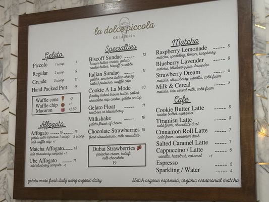 Menu photo 2 La Dolce Piccola Gelateria Palm Desert, CA