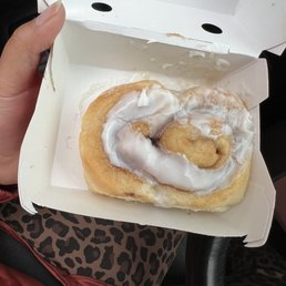 Cinnamon bun and got hair in it .