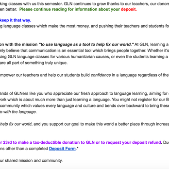 Global Language Network - Does this look like a refund email to you? - Adult Education Near Me - Washington, DC, District of Columbia