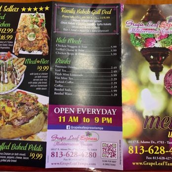 Grape Leaf Express -Tampa - Menu A side - Lebanese Near Me - Tampa, Florida Grape Leaf Express -Tampa - Menu A side - Lebanese Near Me - Tampa, Florida