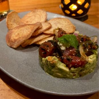 Tommy Bahama - Ahi tuna poke with Taro chips. - Seafood Near Me - Kihei, Hawaii Tommy Bahama - Ahi tuna poke with Taro chips. - Seafood Near Me - Kihei, Hawaii