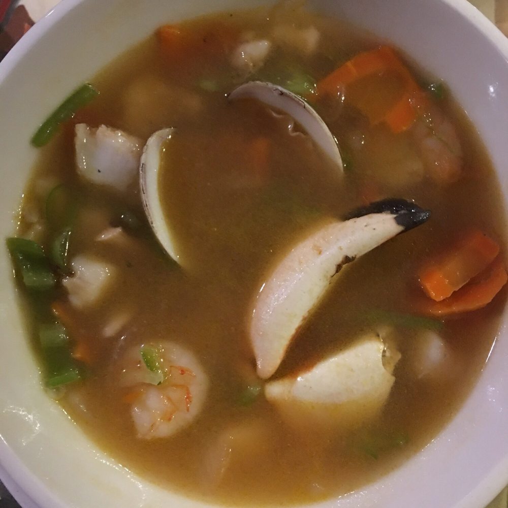 Las Cazuelitas Restaurant Bar - 7 Mares Seafood soup. This was half the portion that I shared. - Party & Event Planning Near Me - Ensenada, BCN