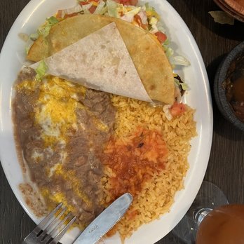 Mi Cocina - Shredded beef taco with rice and beans and also comes with a drink. - Mexican Near Me - Highland, California Mi Cocina - Shredded beef taco with rice and beans and also comes with a drink. - Mexican Near Me - Highland, California