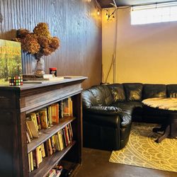 Arcadia Valley Coffee Company - Little library in the back room with sofa