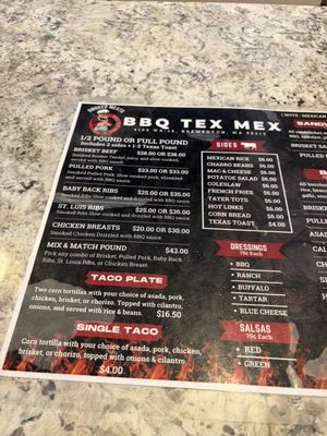 Menu photo 1 BBQ Tex Mex Bremerton, WA