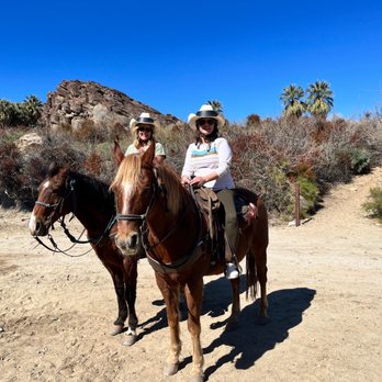 Smoke Tree Stables - The cowboy hats are helmets! - Horseback Riding Near Me - Palm Springs, California