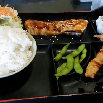 Matsuyama Restaurant - Salmon teriyaki and shrimp katsu lunch bento box - Japanese Near Me - Stockton, California Matsuyama Restaurant - Salmon teriyaki and shrimp katsu lunch bento box - Japanese Near Me - Stockton, California
