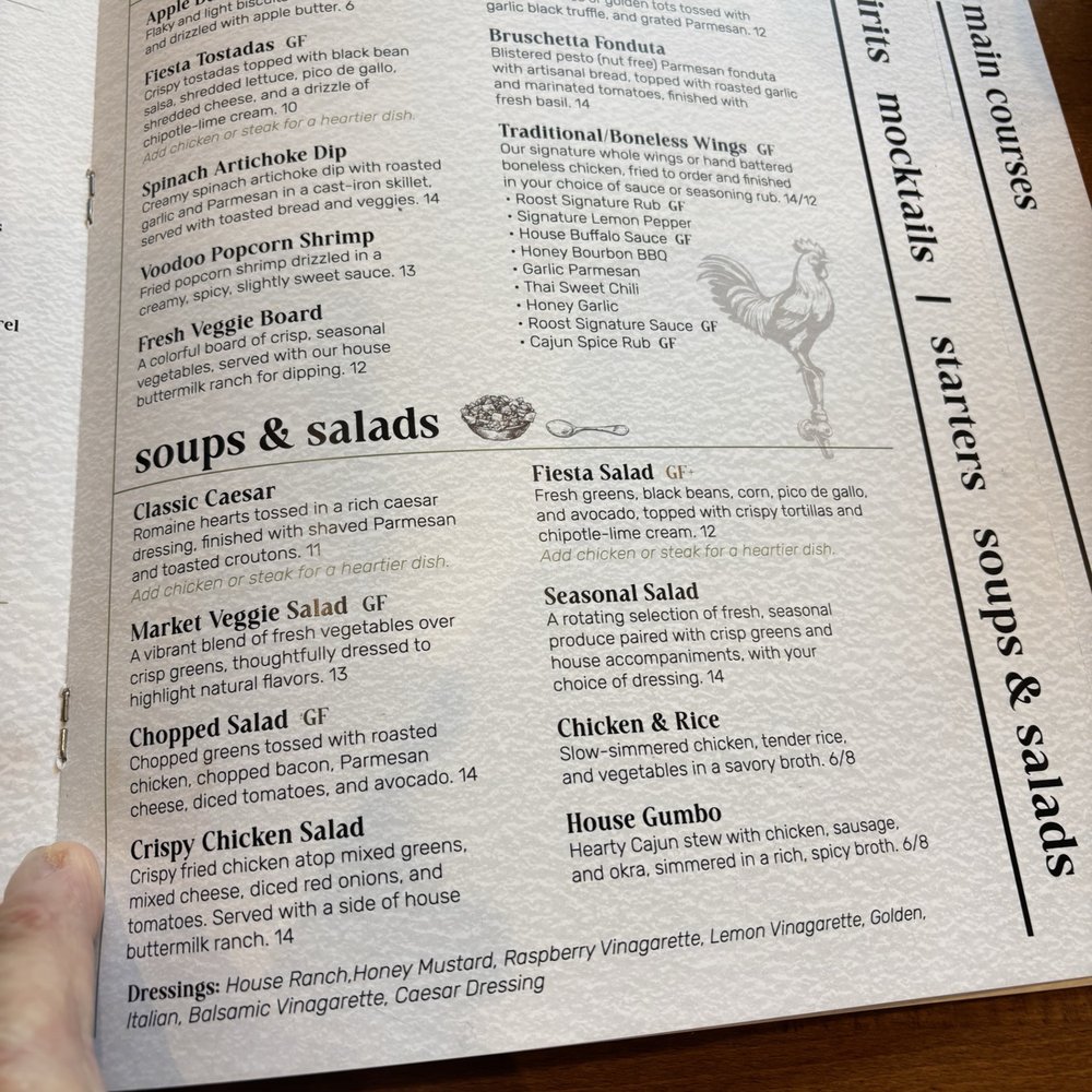 Roost & Tap Kitchen - Menu - Southern Near Me - Conway, Arkansas