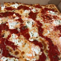 Johnny G’s Famous Pizza & Tomato Pies - Sloppy pie that did not turn out well. Usually they are better than this but results will vary.