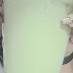 Milk with a hint if matcha