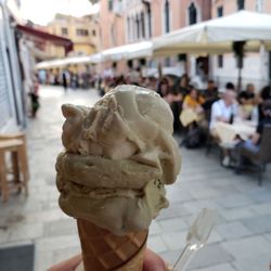 La Mela Verde - The best Pistachio gelato I've ever had! (with a hazelnut scoop.)