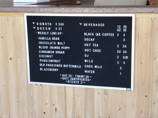 Menu photo 3 Drop In Donuts Fort Bragg, CA