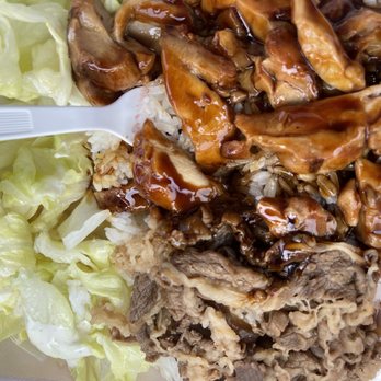 Joker's Koffee - Teriyaki chicken and beef combo plate - Coffee & Tea Near Me - Arcadia, California