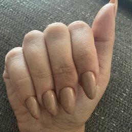 Gel manicure with two base coats and two top coats. Gel manicure with two base coats and two top coats.