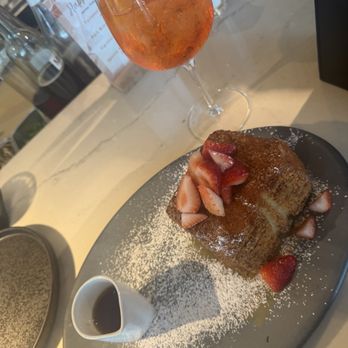 Chroma Modern Bar + Kitchen - Strawberry molten French toast and nonalcoholic aperol spritz - New American Near Me - Orlando, Florida