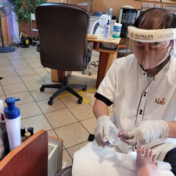 Caroline's Nails Spa - Pedicure in process - Nail Salons Near Me - Modesto, California
