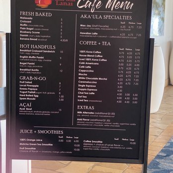 Aka'ula Lanai - Menu 8/2022 - Breakfast & Brunch Near Me - Waikoloa Beach, Hawaii