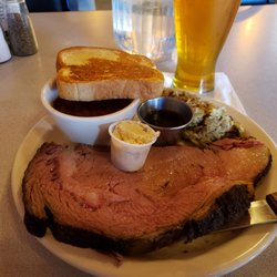 Willers Casual Dining - Saturday Prime Rib with wild rice, baked beans, and Texas toast. Don't forget the horseradish!