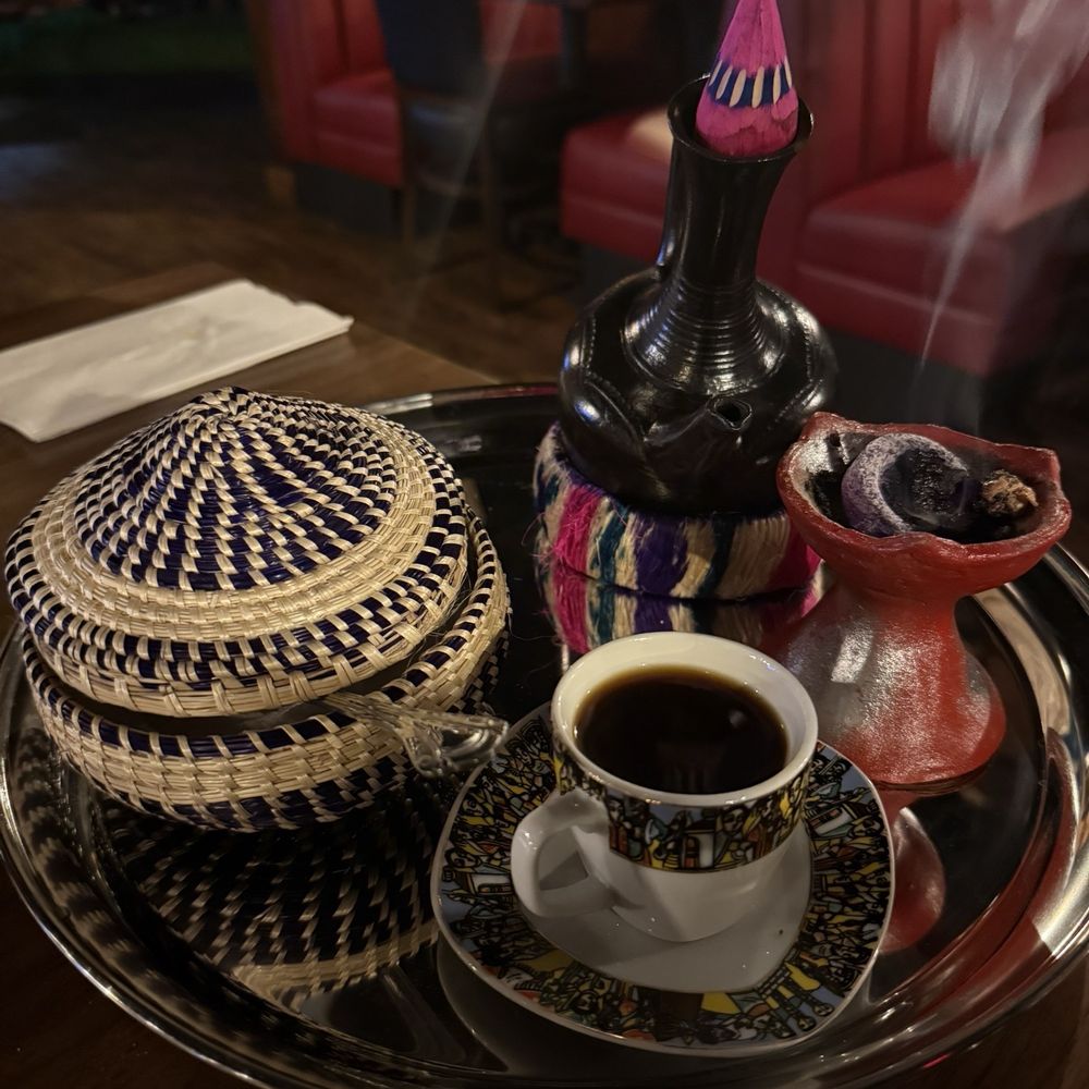 Traditional Ethiopian coffee service.