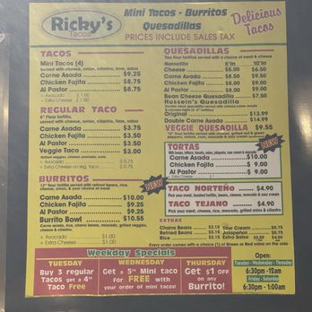Ricky's Tacos - Menu - Mexican Near Me - San Antonio, Texas