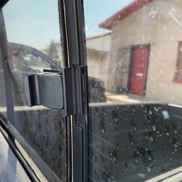 Center Window where there is a gap and it leaks