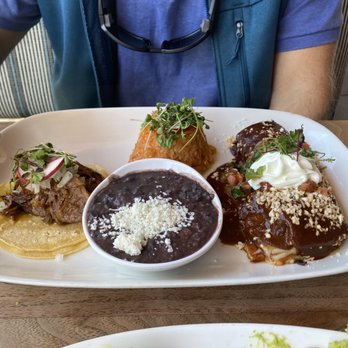 Sol Agave - Carnitas Soft Taco and Chicken Mole Enchilada - New Mexican Cuisine Near Me - Santa Monica, California Sol Agave - Carnitas Soft Taco and Chicken Mole Enchilada - New Mexican Cuisine Near Me - Santa Monica, California