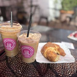 Schatzi’s Bakery & Cafe - Iced Brown Sugar Shaken Espresso Oatmilk with a gluten free churro croissant