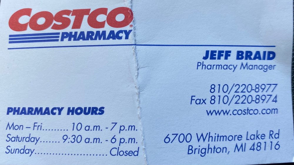COSTCO PHARMACY Updated April 2024 6700 Whitmore Lake Rd, Brighton