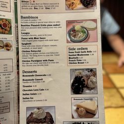 Valenti's Italian Restaurant Vass - Menu as of 11/7/24