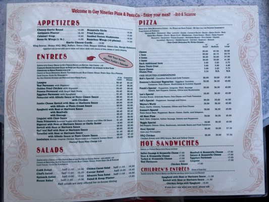 Menu photo 1 Gay Nineties Pizza Pleasanton, CA