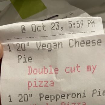 Mama's Boy - Ordered 20" Vegan Cheese Pie. Pizza didn't come with vegan cheese. - Pizza Near Me - Oakland, California Mama's Boy - Ordered 20" Vegan Cheese Pie. Pizza didn't come with vegan cheese. - Pizza Near Me - Oakland, California