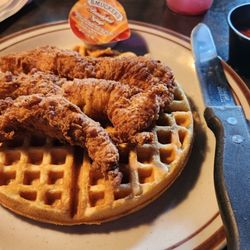 The Panorama Music House - The chicken and waffles (sort of) was good but I was expecting a cinnamon roll instead of the actual waffle (as described on the menu).