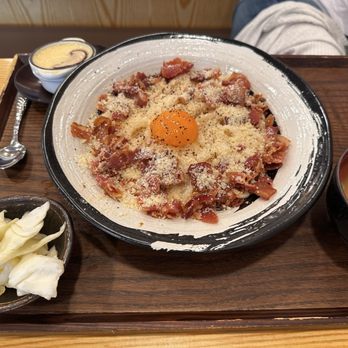 Tendon Kohaku - Carbonara with udon noodles. - Japanese Near Me - Bellevue, Washington