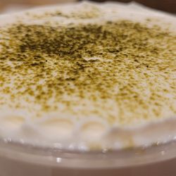 Green tea with salted cheese