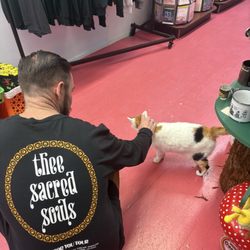 Blue Moon Gift Shop - One of the employees, Luna (the cat) with J