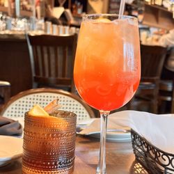 Papapavlo's - Aperol Spritz and maple syrup old fashion. Great drinks. 1/13/24