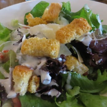 BJ's Restaurant & Brewhouse - soup and salad lunch combo.....house salad with blue cheese..tasty - Pizza Near Me - Cedar Park, Texas