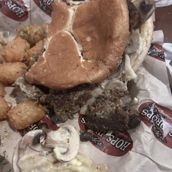 Hops n Drops - Soggy, broken apart, Mushroom Burger. - American Near Me - Lakewood, Washington Hops n Drops - Soggy, broken apart, Mushroom Burger. - American Near Me - Lakewood, Washington