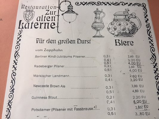 Menu photo 1 Zur Alten Laterne Berlin, BE Menu photo 1 Zur Alten Laterne Berlin, BE