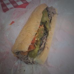 Italian Beef with cheddar and sweet peppers