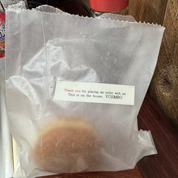 Yojimbo - Complimentary donut/ creme puff - Sushi Bars Near Me - Alameda, California