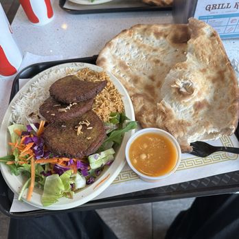 Grill Kabob - Falafel platter with the huge bread and fabulous chickpeas that come with it. Chickpeas also available as a separate side dish for $5. - Afghan Near Me - Rockville, Maryland