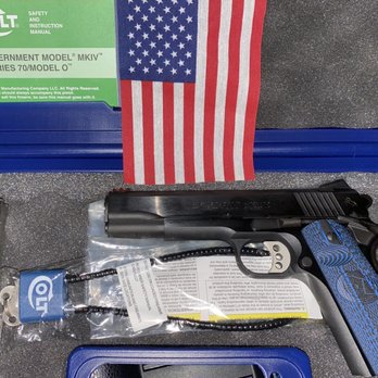 Masa Firearms - Colt 1911 Government Competition .45 ACP 70 Series (Before with the original blue Colt grips) - Guns & Ammo Near Me - Coral Springs, Florida Masa Firearms - Colt 1911 Government Competition .45 ACP 70 Series (Before with the original blue Colt grips) - Guns & Ammo Near Me - Coral Springs, Florida