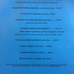 Snowshoe Inn - Menu as of Sep 2017
