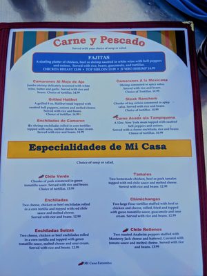 Menu photo 6 Mi Casa Restaurante Mexicano Morro Bay, CA